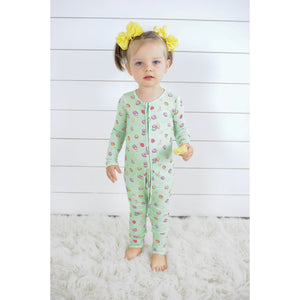 macaroon bamboo convertible footie pajamas