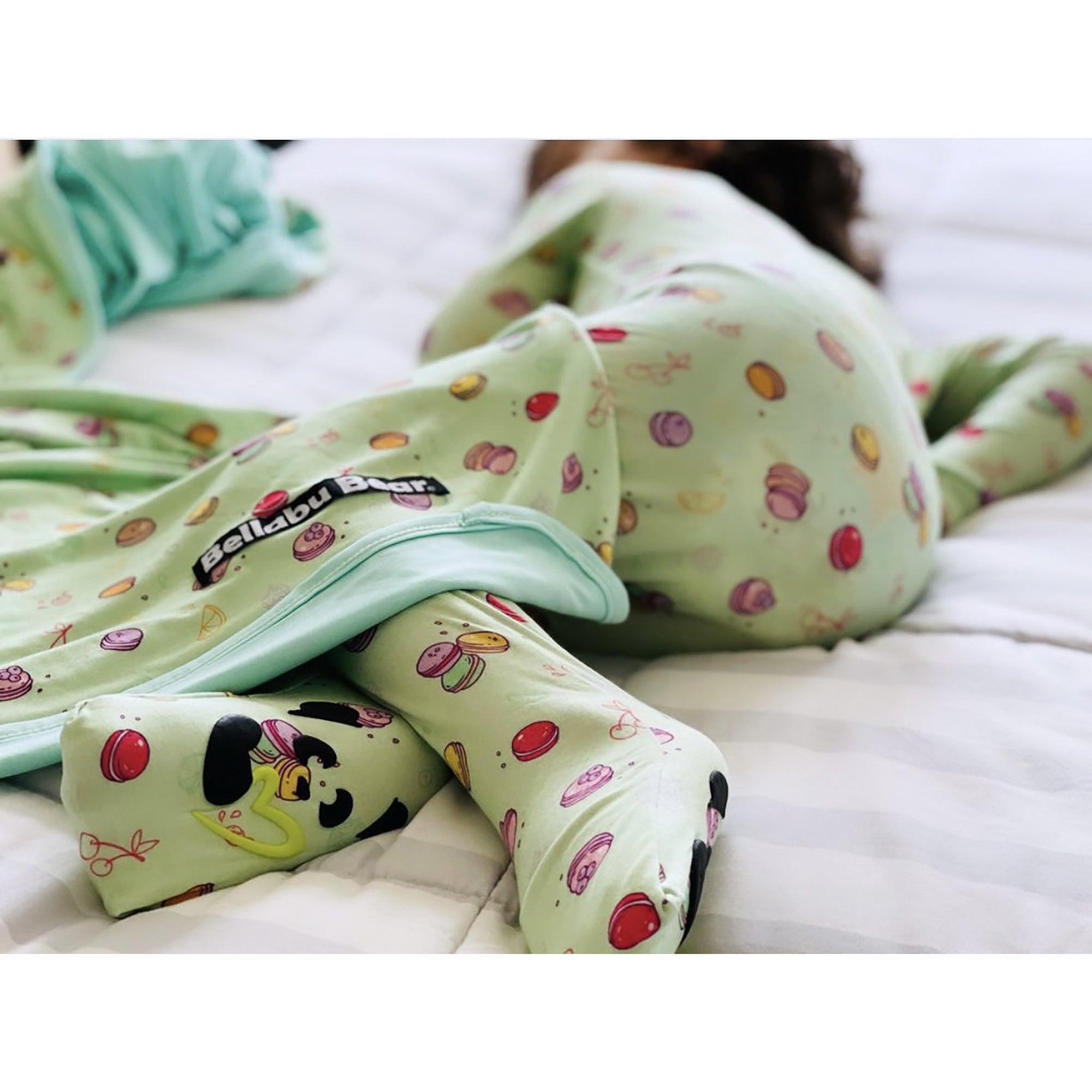 macaroon bamboo convertible footie pajamas