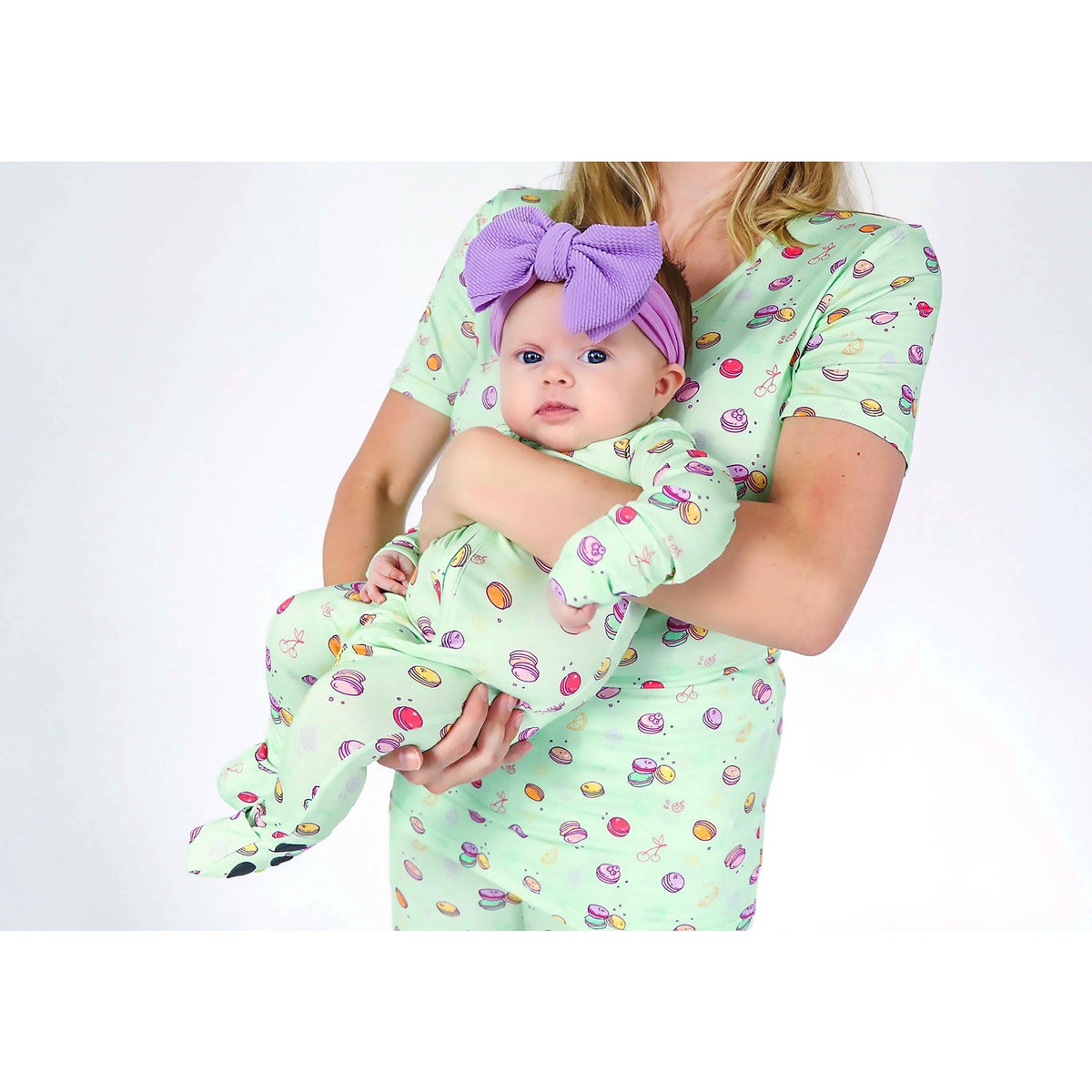 macaroon bamboo convertible footie pajamas