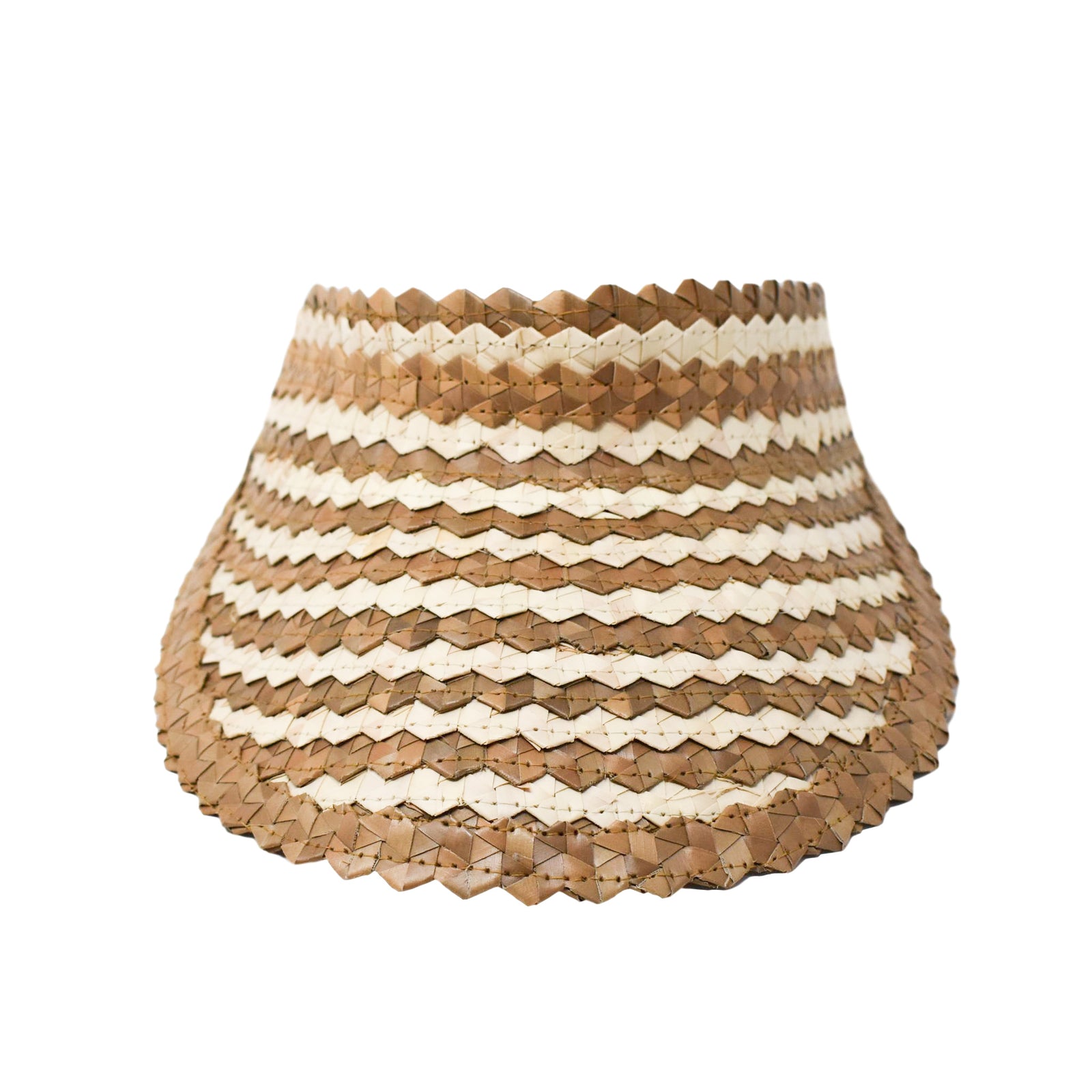 mama straw visor in caramel / natural stripe