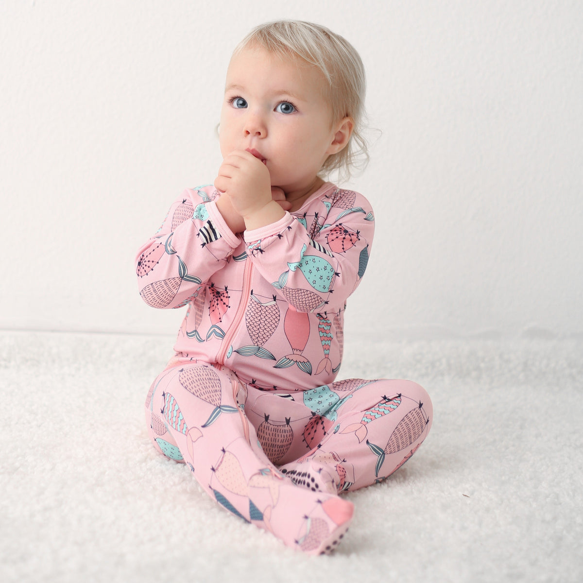 Mermaid Tails Footie - Pink