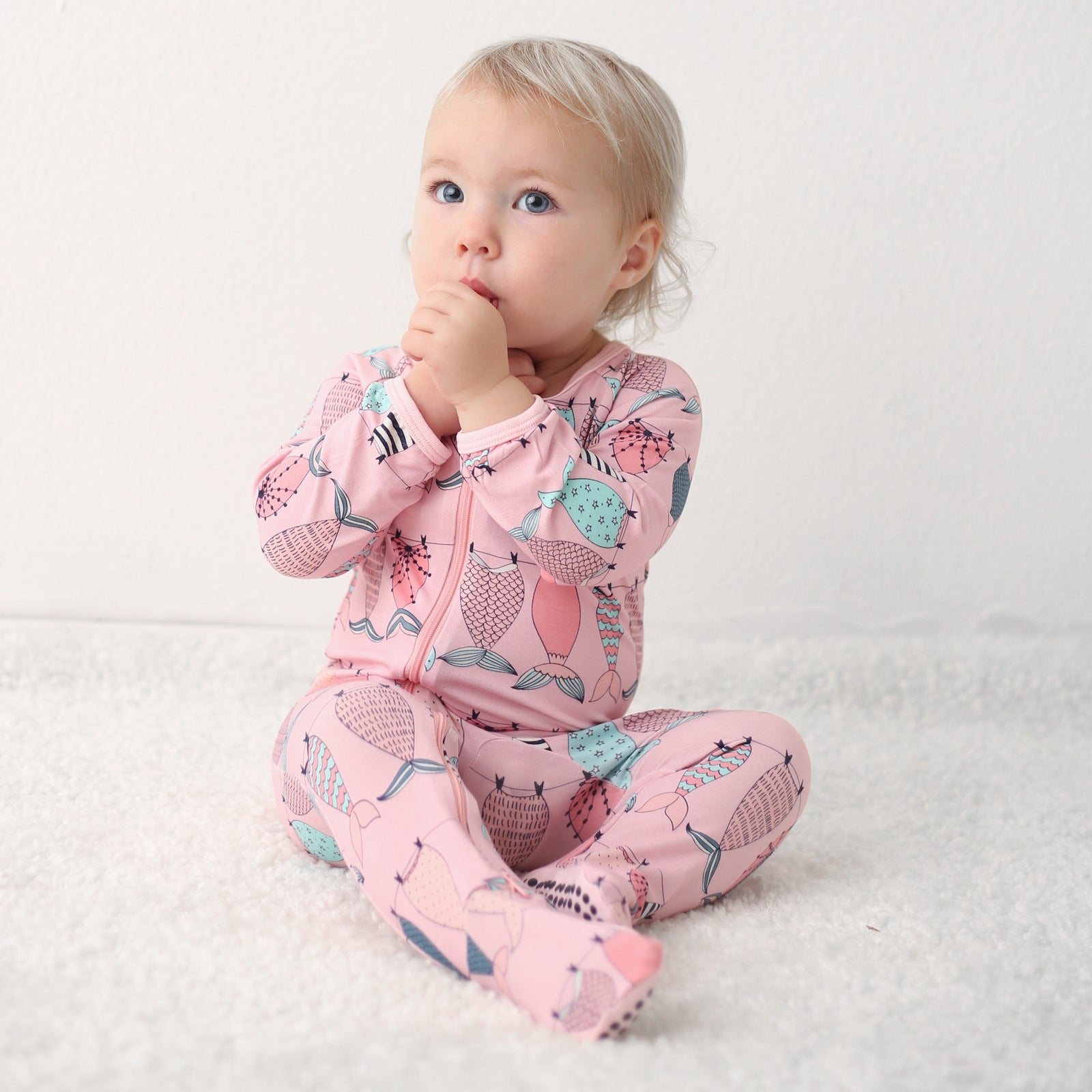 Mermaid Tails Footie - Pink