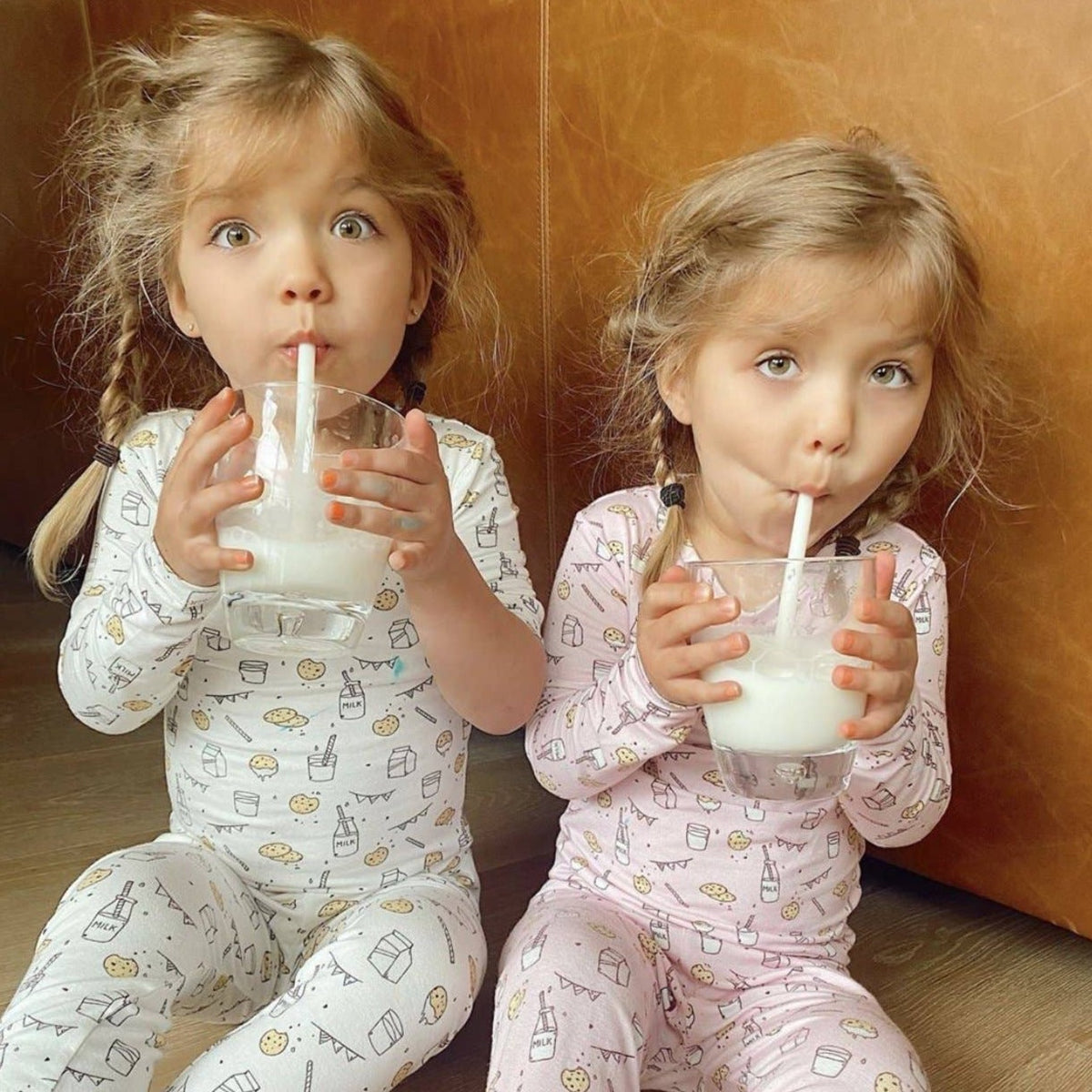 milk n cookies bamboo pajamas in pink