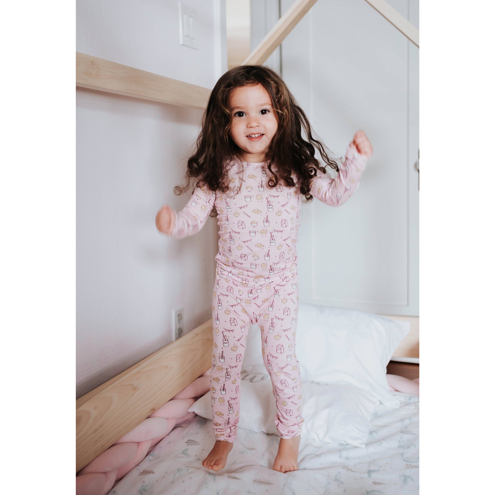 milk n cookies bamboo pajamas in pink