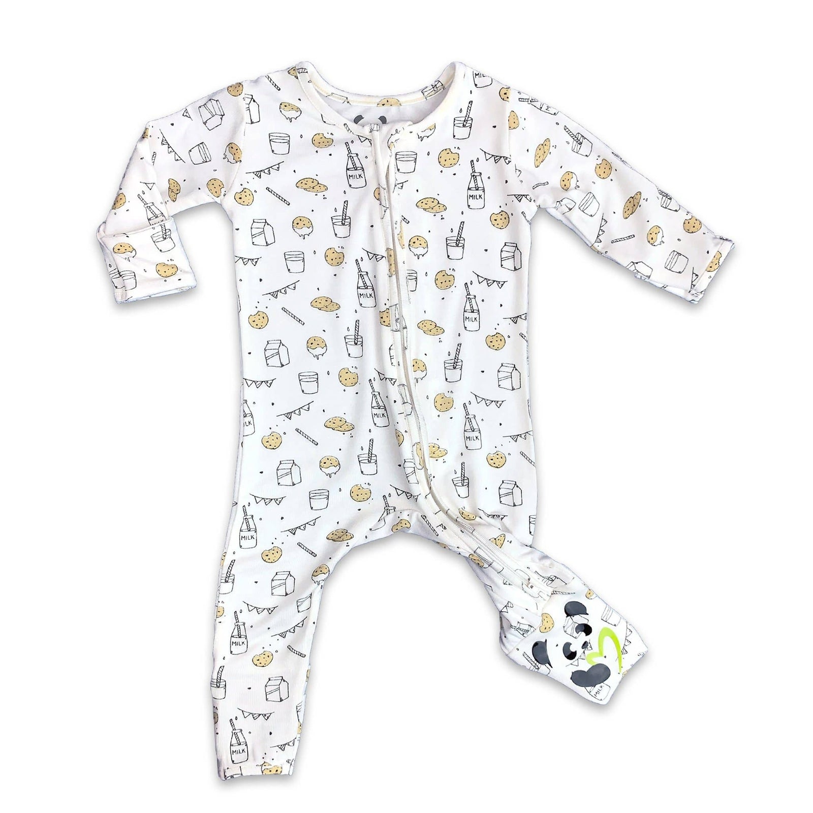 milk n cookies convertible footie pajamas