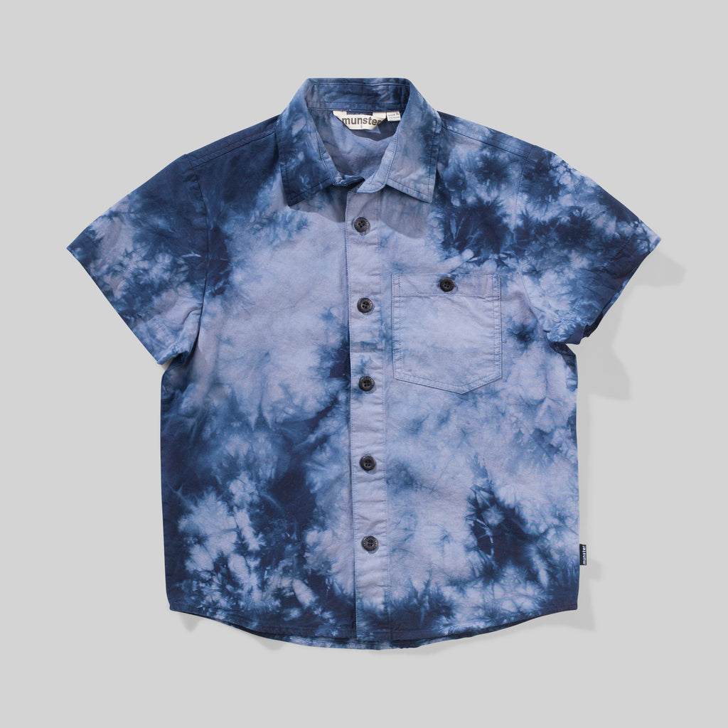 mr messy shirt in blue tie dye