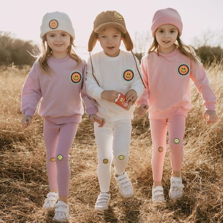 multi smile sweatshirt | pink