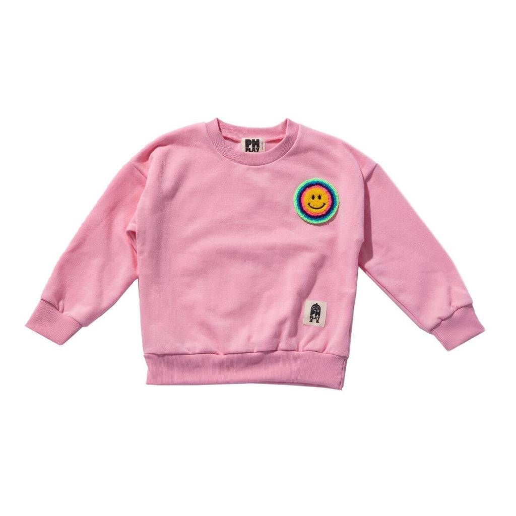 multi smile sweatshirt | pink