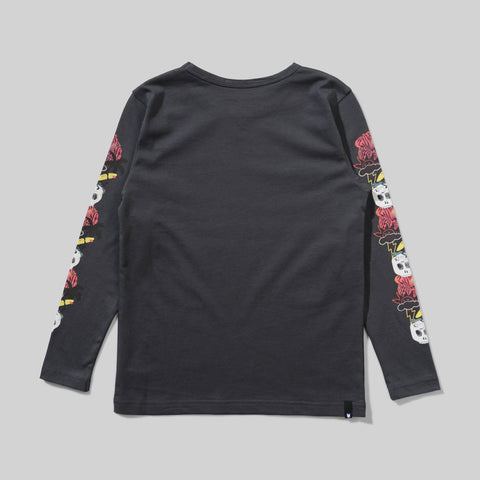 munster tatts long sleeve tee in charcoal