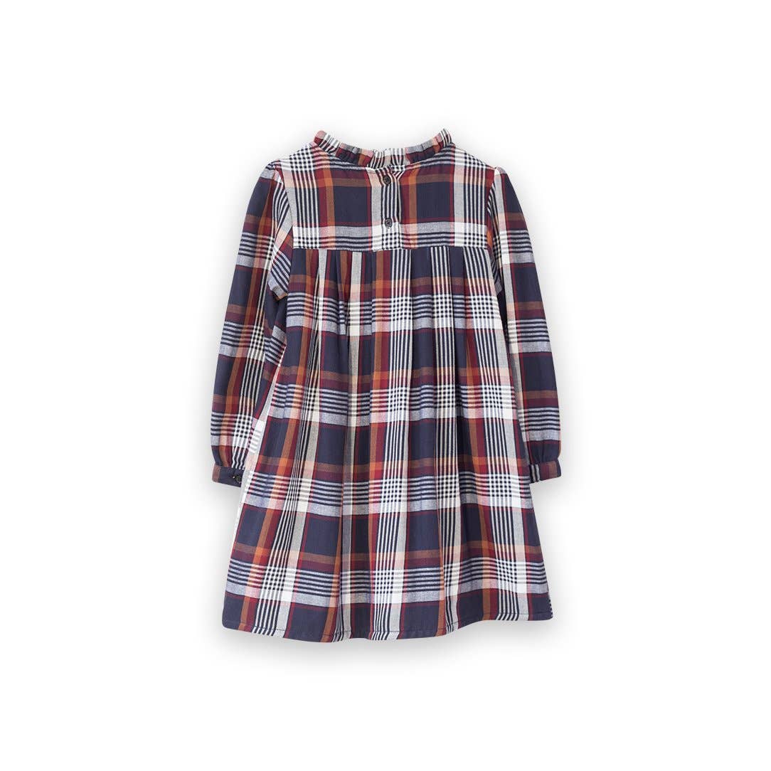 myrtle dress in brown plaid