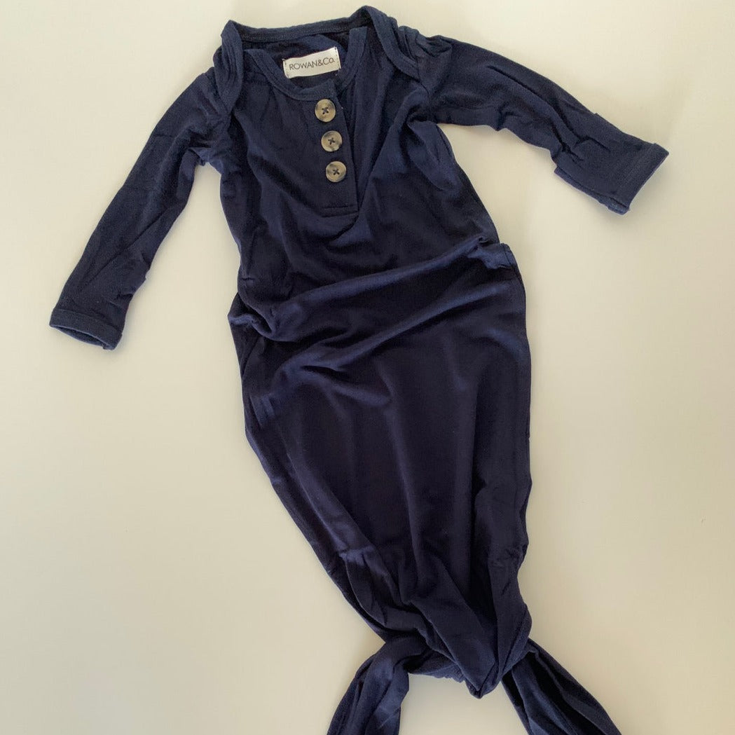 newborn gown in navy - elfin los angeles newborn gown in navy - elfin los angeles
