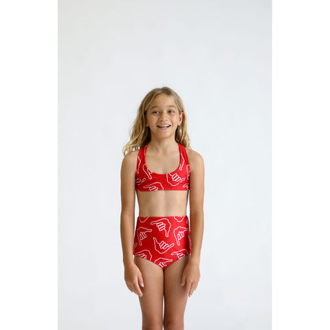 Girl's Bikini Separates in Red Shaka