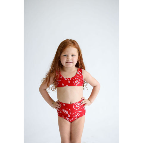 Girl's Bikini Separates in Red Shaka