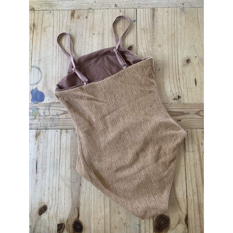 Girl's Strappy One Piece in Camel Texture