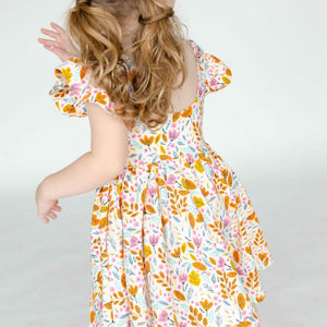 olivia dress in leaf dance