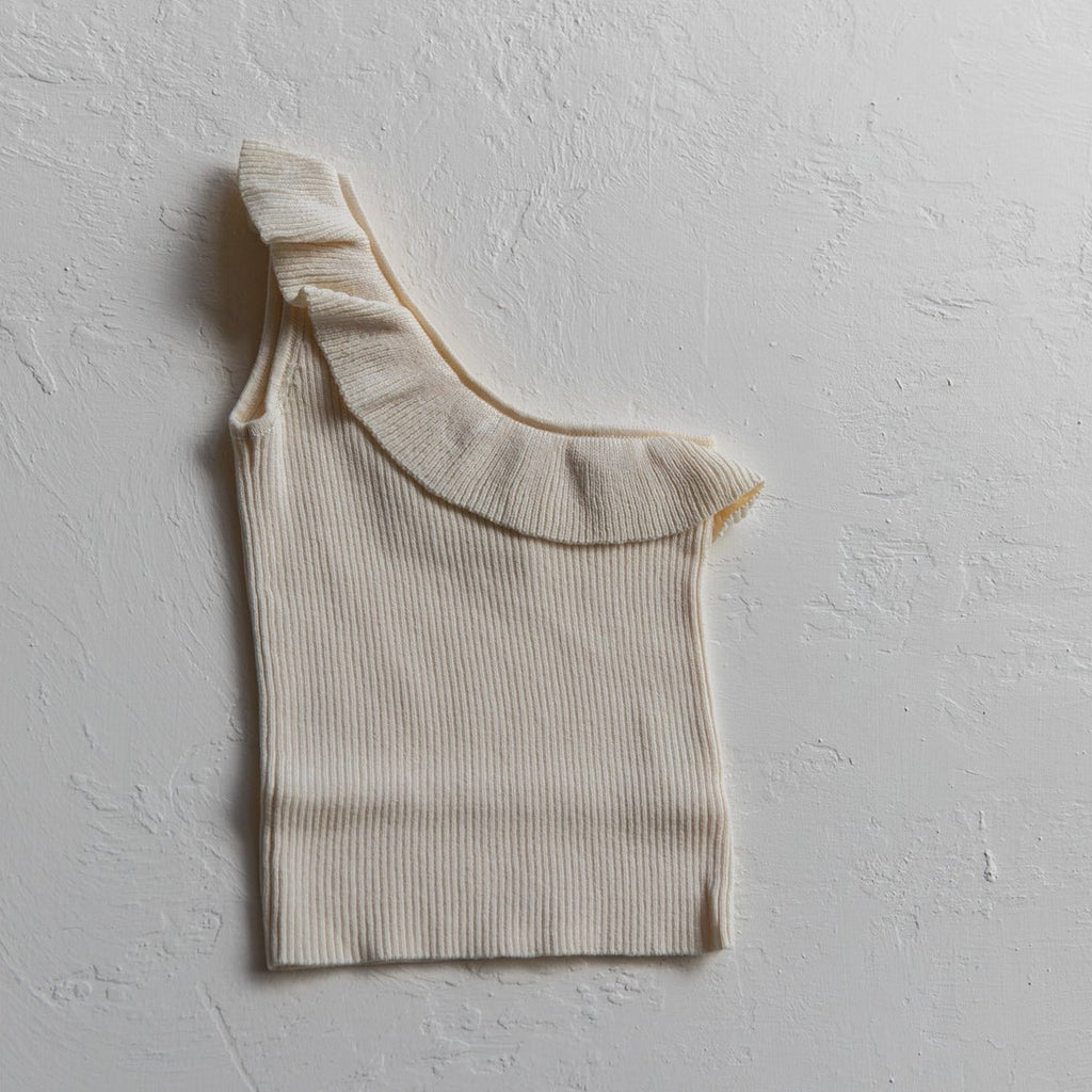 one strap knit tank in butter