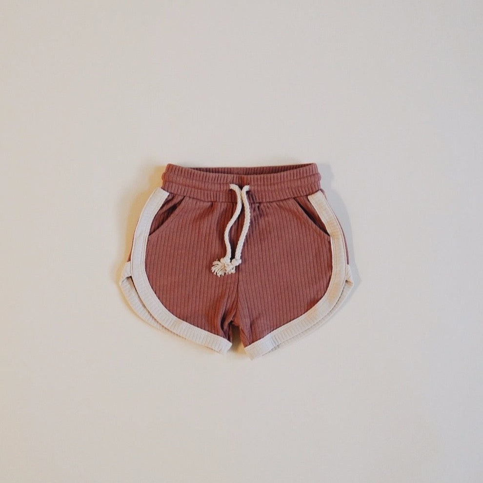 orcas lucille retro shorts in terra-cotta