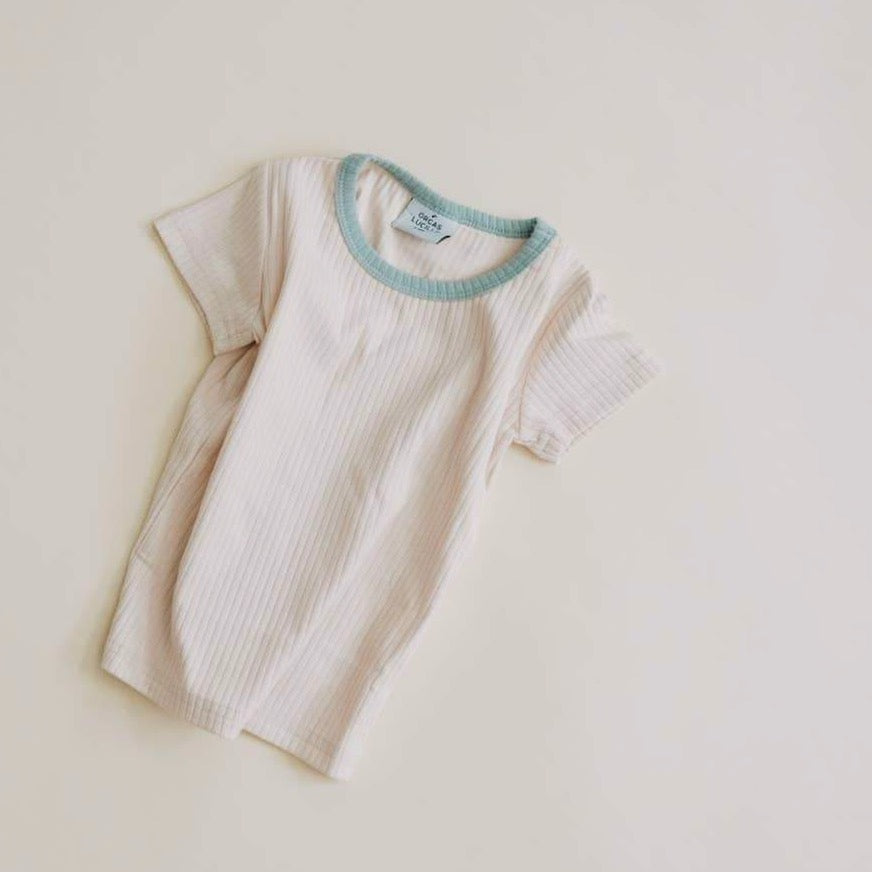 orcas lucille retro tee in cream/ether