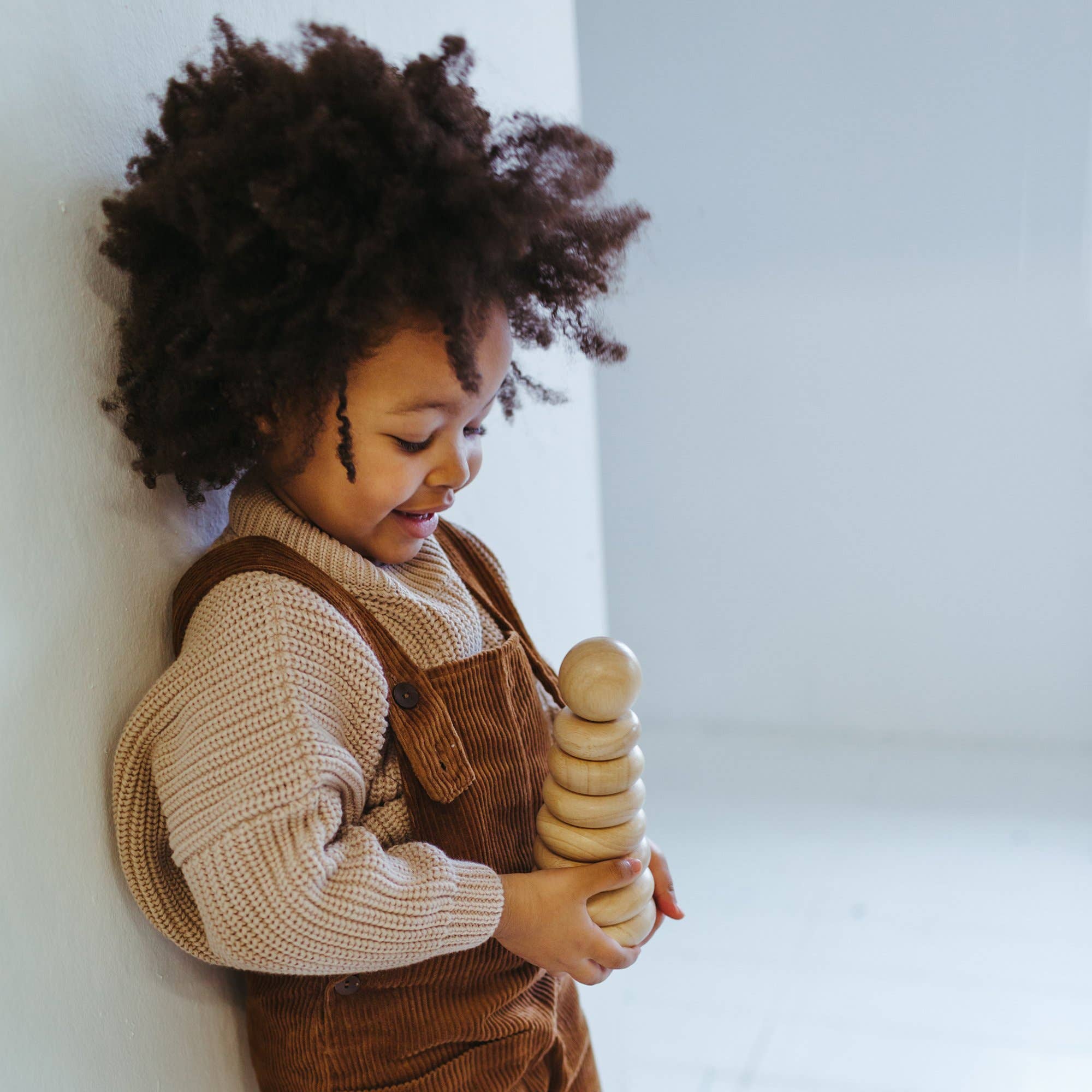 organic chunky knit sweater in almond