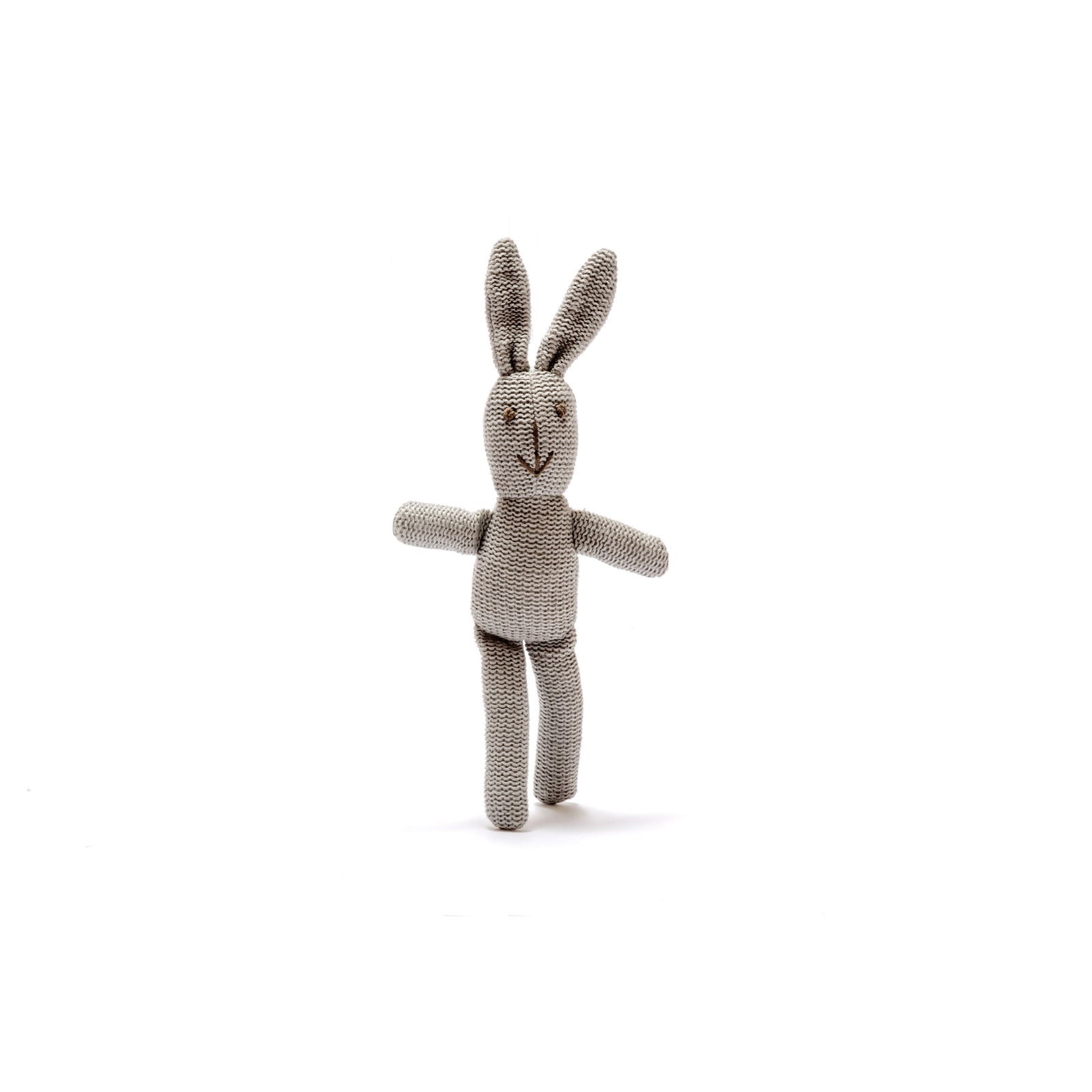 organic cotton grey bunny rattle