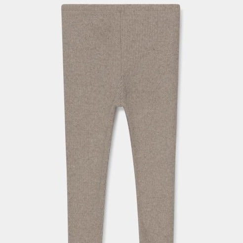 organic cotton ribbed leggings in beige