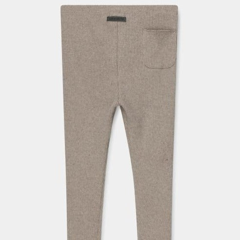 organic cotton ribbed leggings in beige