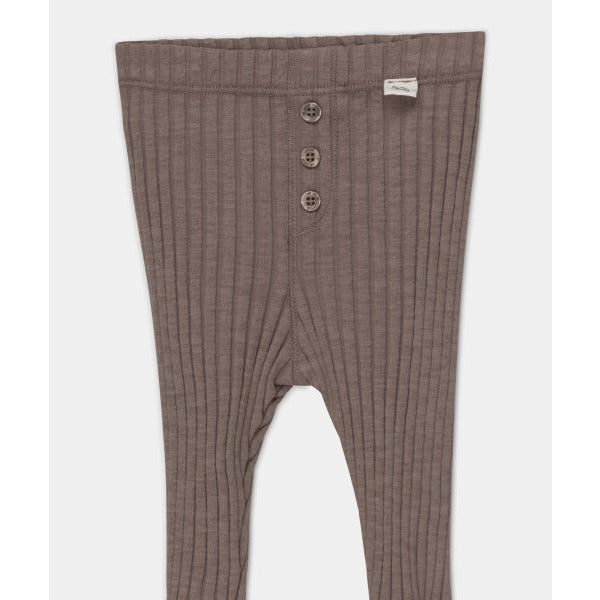 organic cotton rib knit leggings in taupe