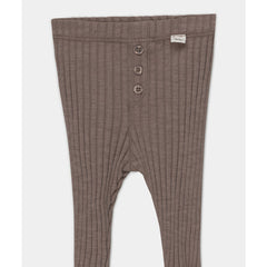 organic cotton rib knit leggings in taupe