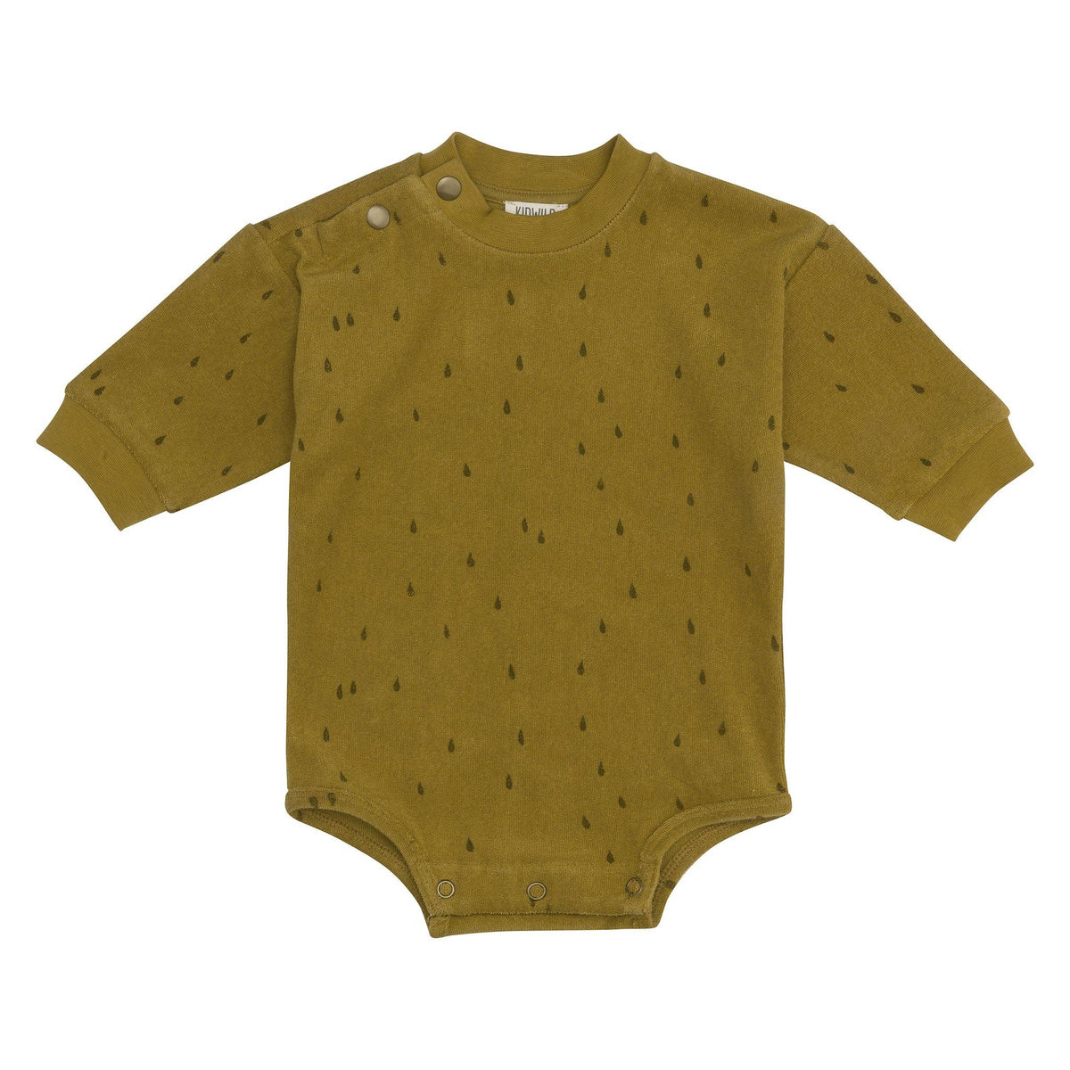 organic terry bodysuit in raindrop