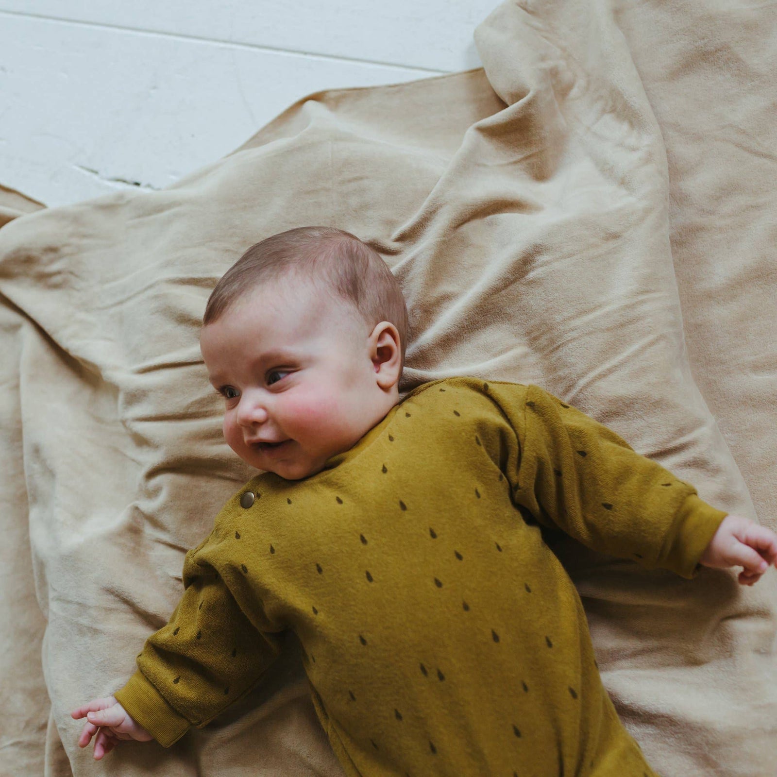 organic terry bodysuit in raindrop