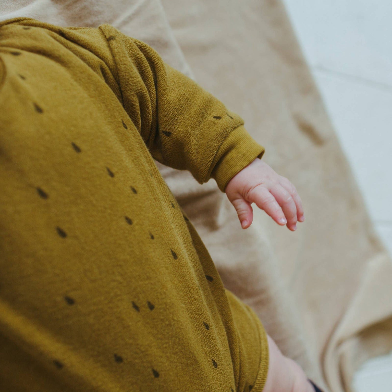 organic terry bodysuit in raindrop