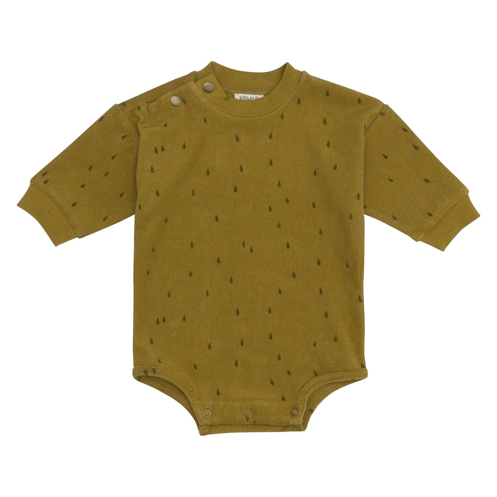 organic terry bodysuit in raindrop