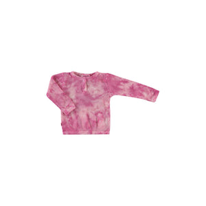 organic tie dye thermal henley l/s tee & legging set in dark pink tie dyeorganic tie dye thermal henley l/s tee & legging set in dark pink tie dye