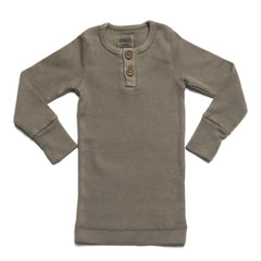 organic vintage long sleeve top in moss