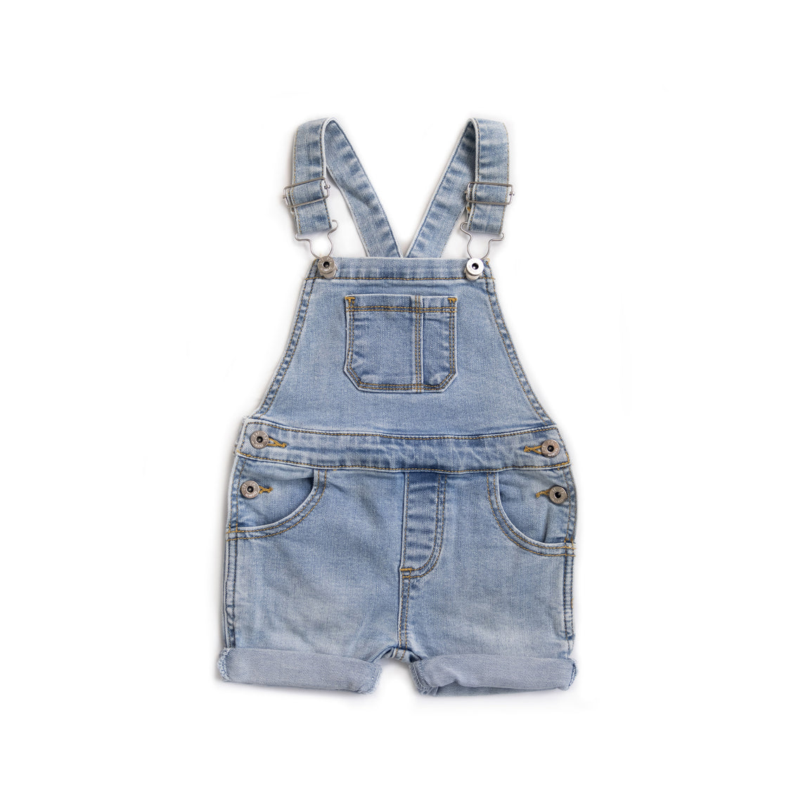 overall shorts in light blue