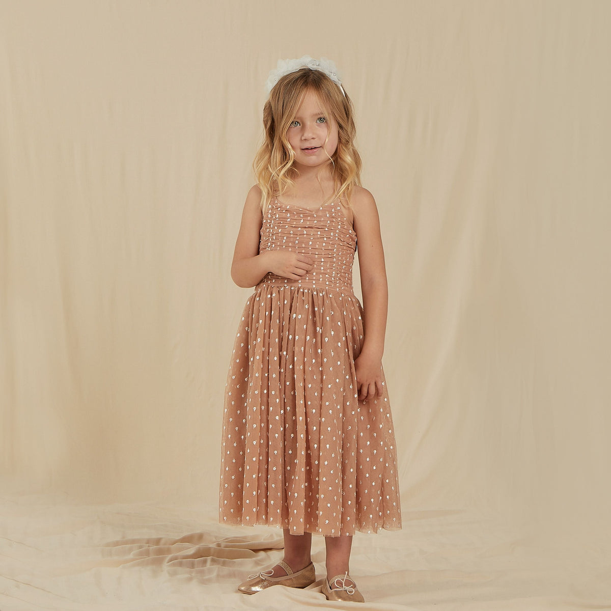 witley dress in apricot
