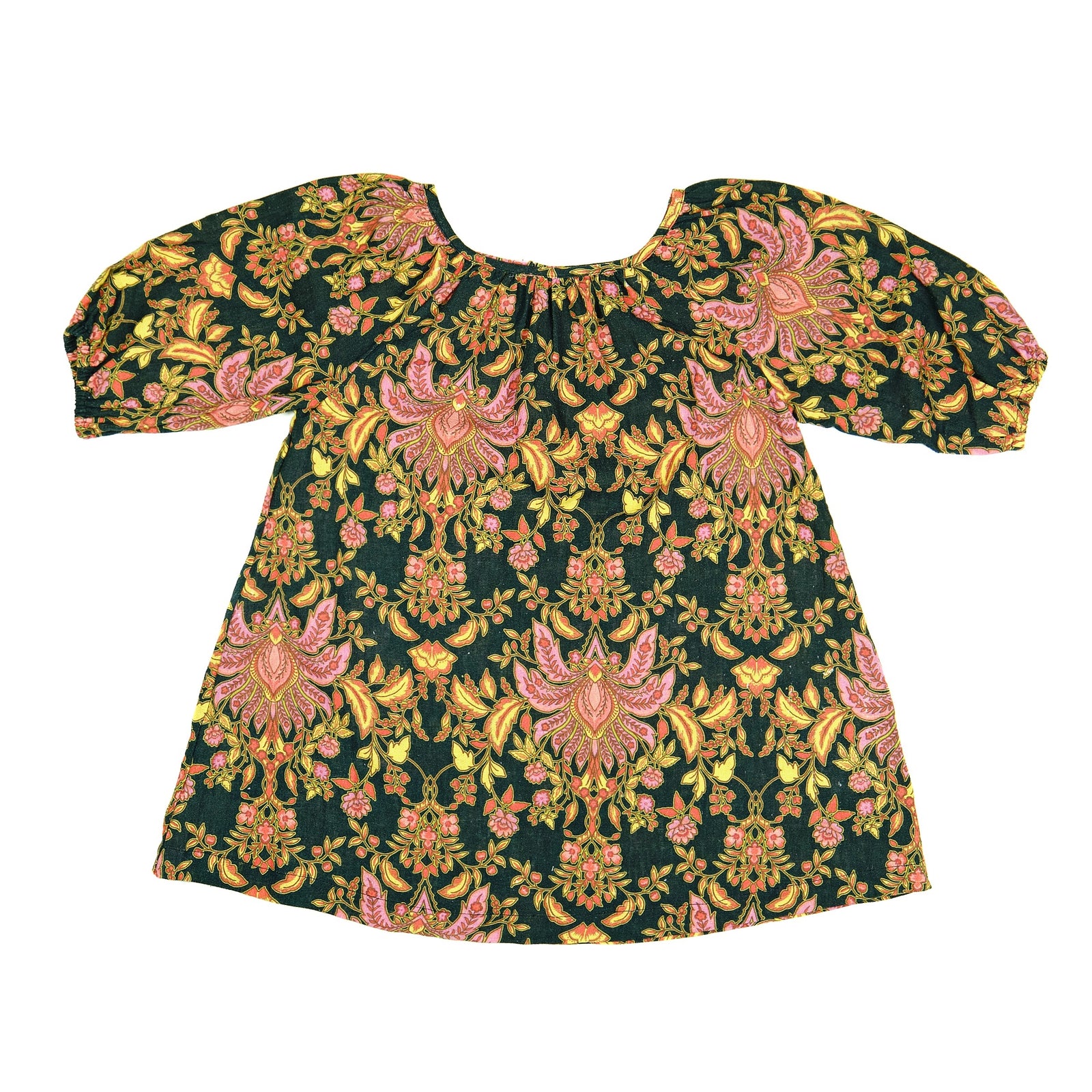 patterned dress with 3/4 sleeve