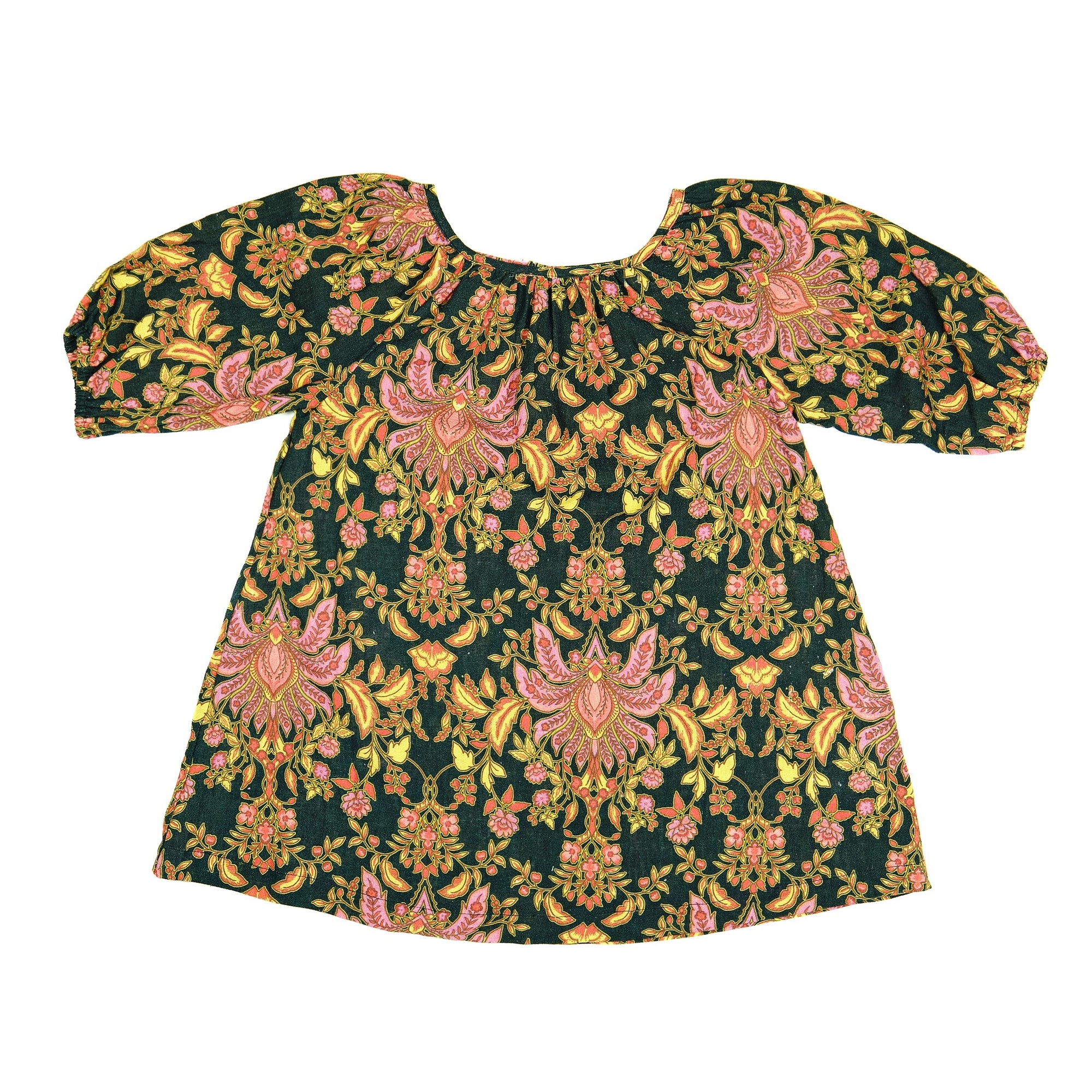 patterned dress with 3/4 sleeve