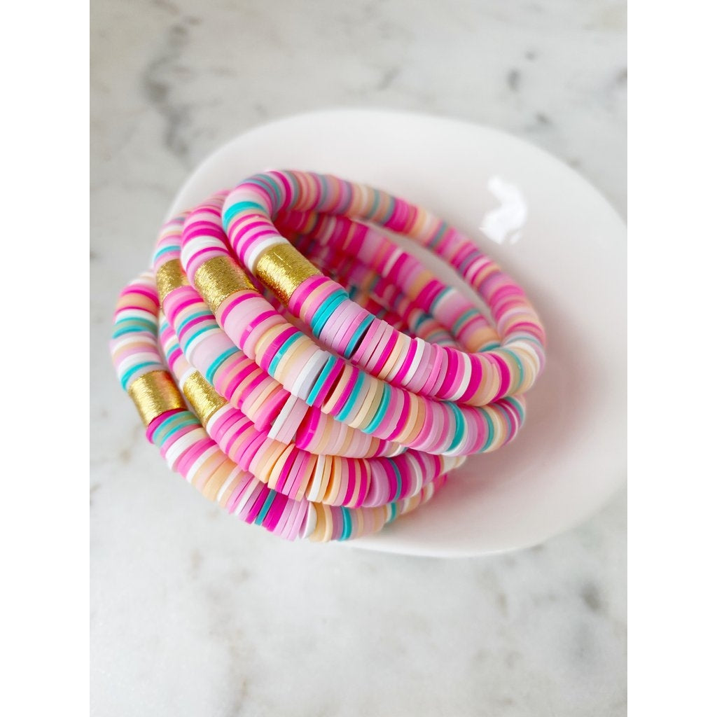 peachy pink color pop bracelet