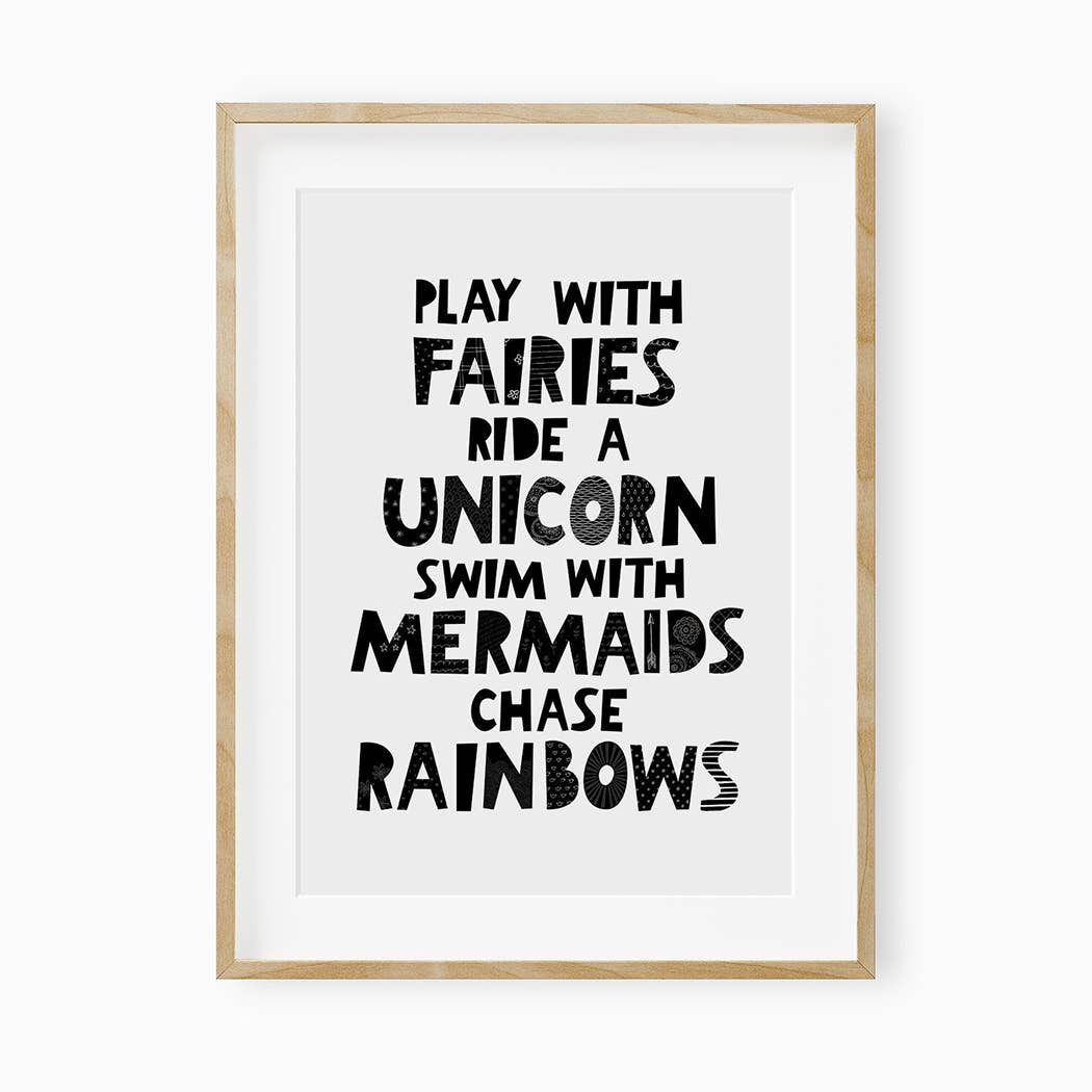 play with fairies wall print