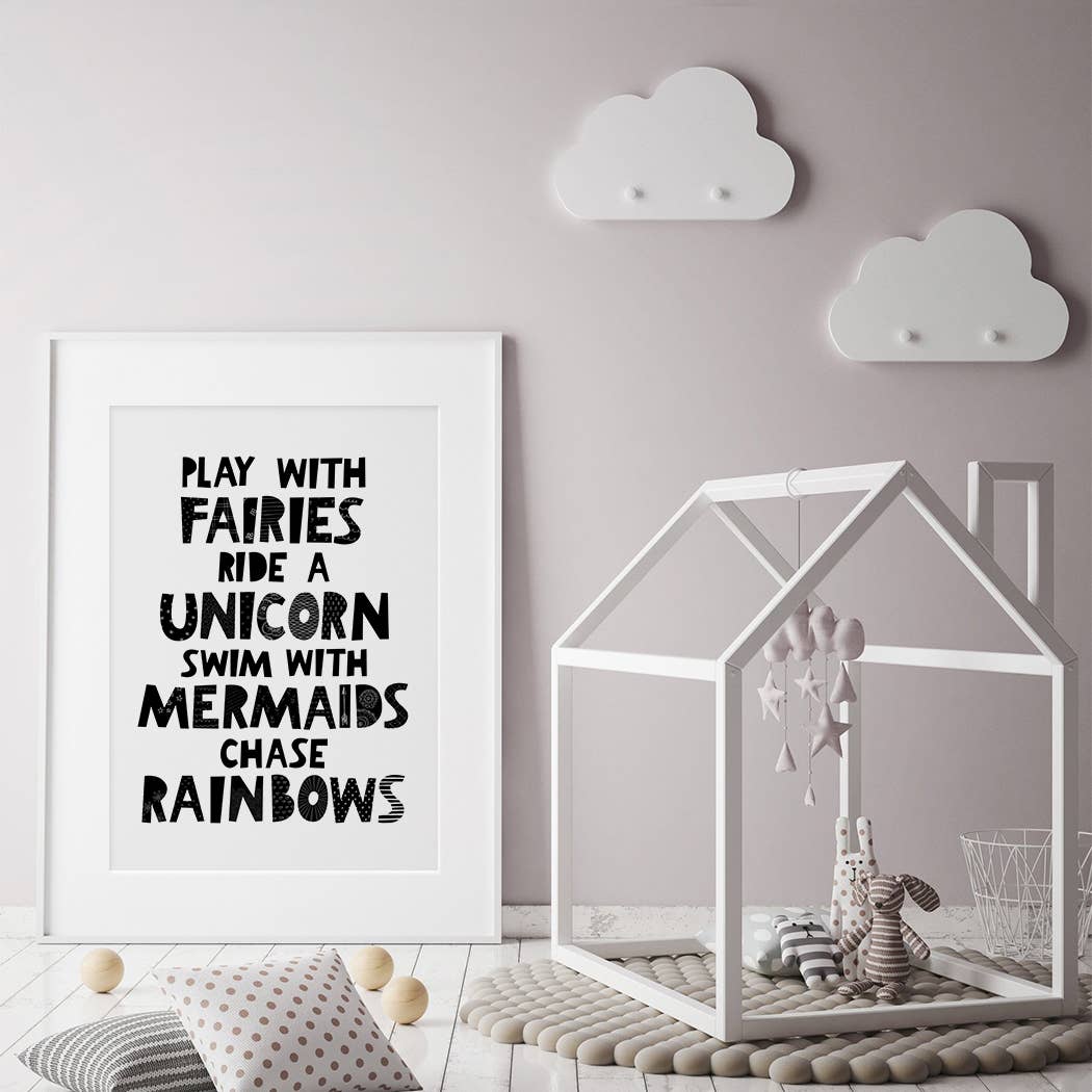 play with fairies wall print