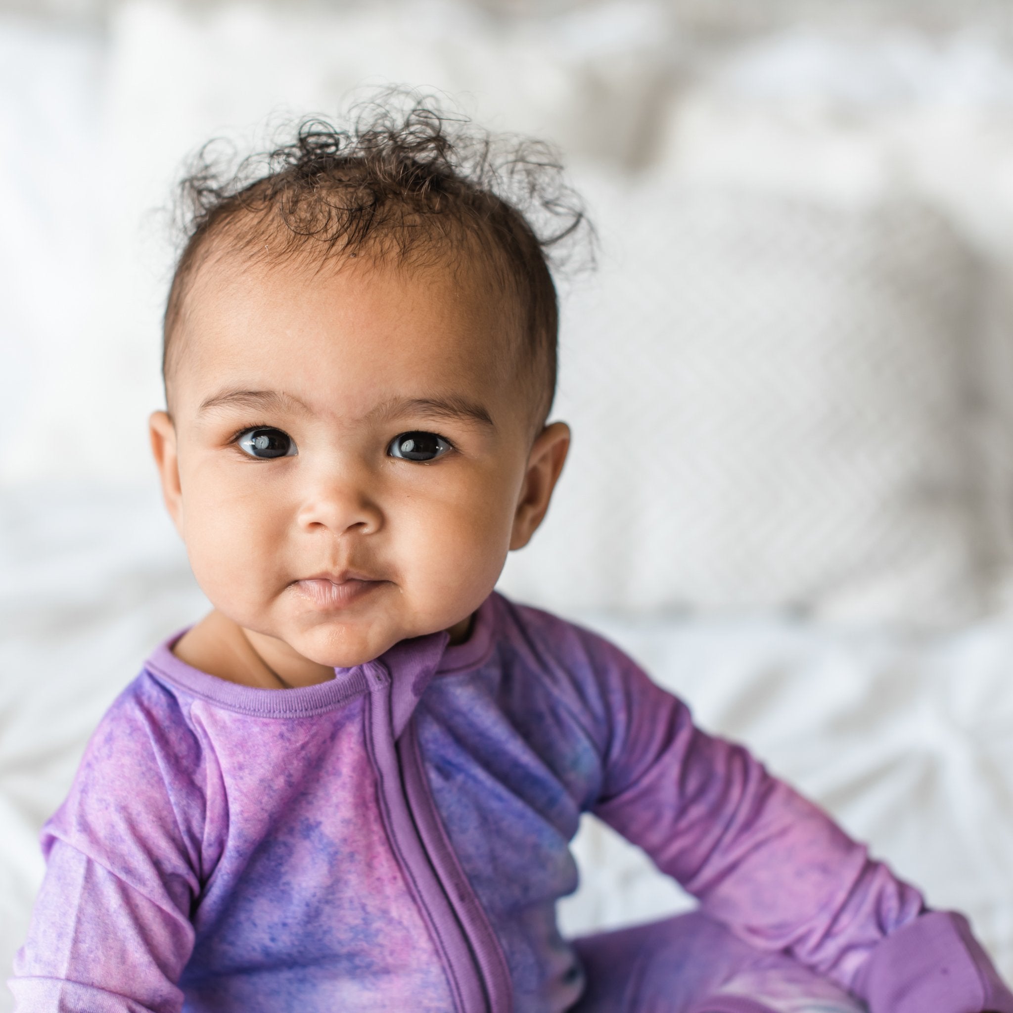 purple watercolor bamboo viscose convertible romper/sleeper