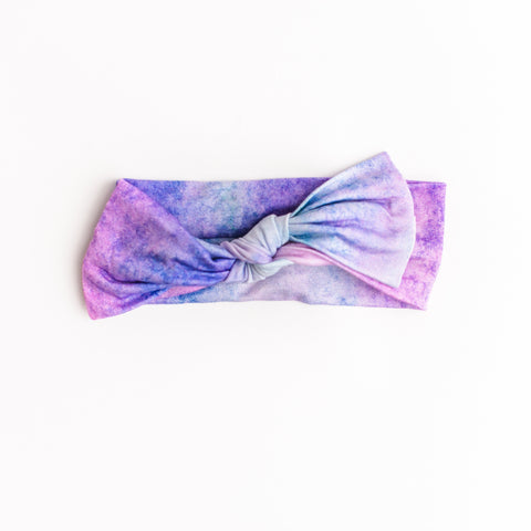 purple watercolor bow headband