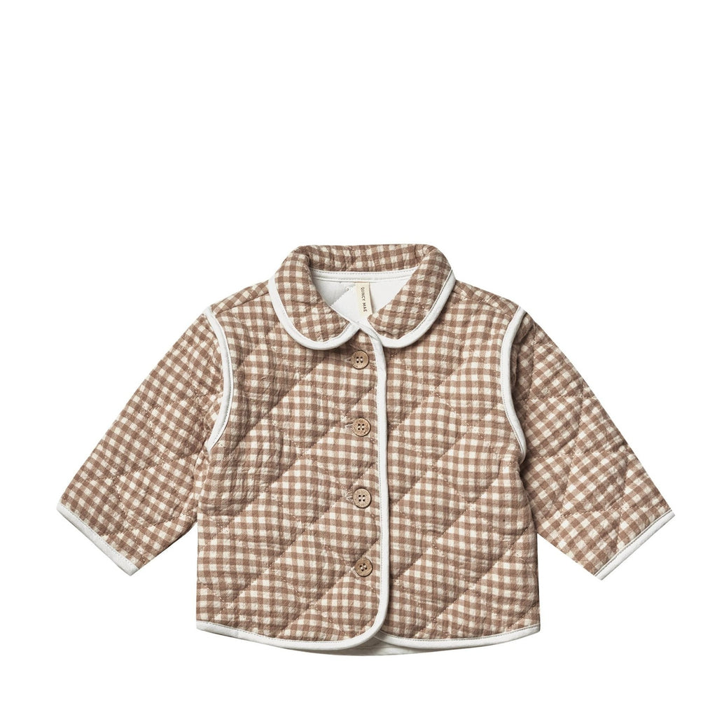 quilted jacket in cocoa gingham