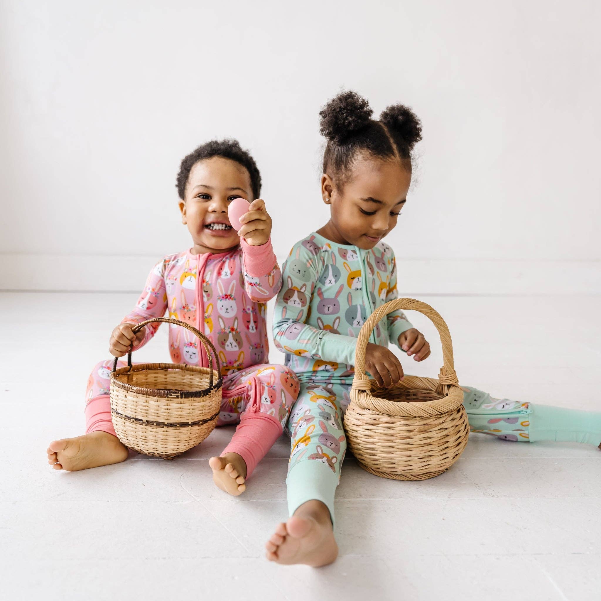 rad rabbits bamboo viscose convertible romper/sleeper in pink