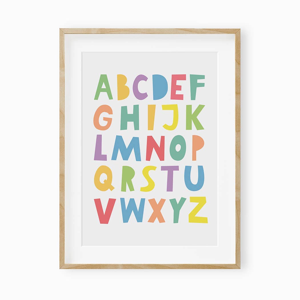 rainbow abc wall print