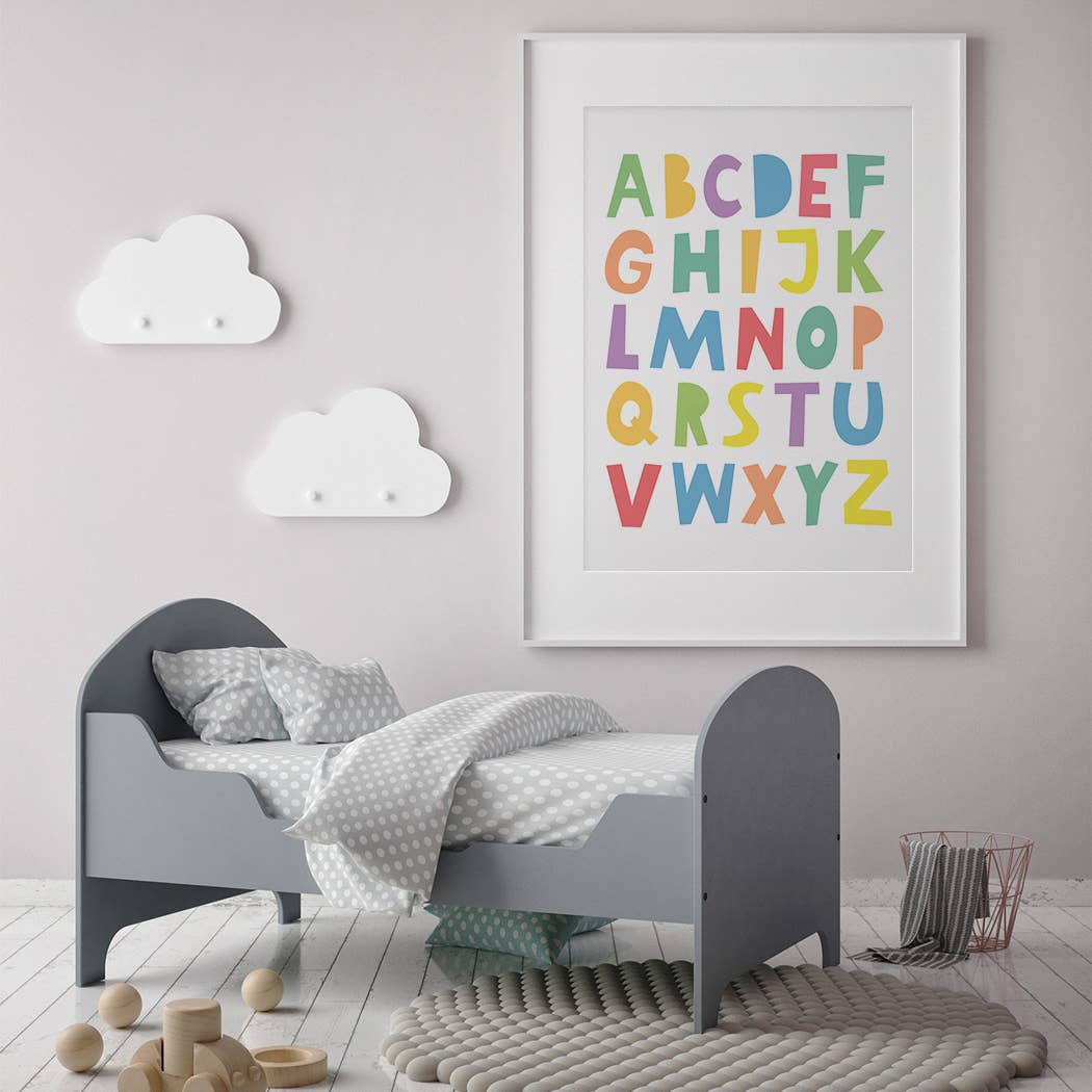 rainbow abc wall print