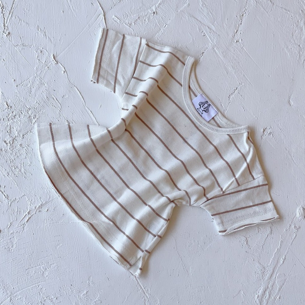 remi tee in taupe stripe