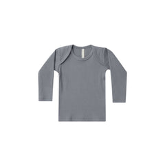 ribbed longsleeve tee in washed indigo