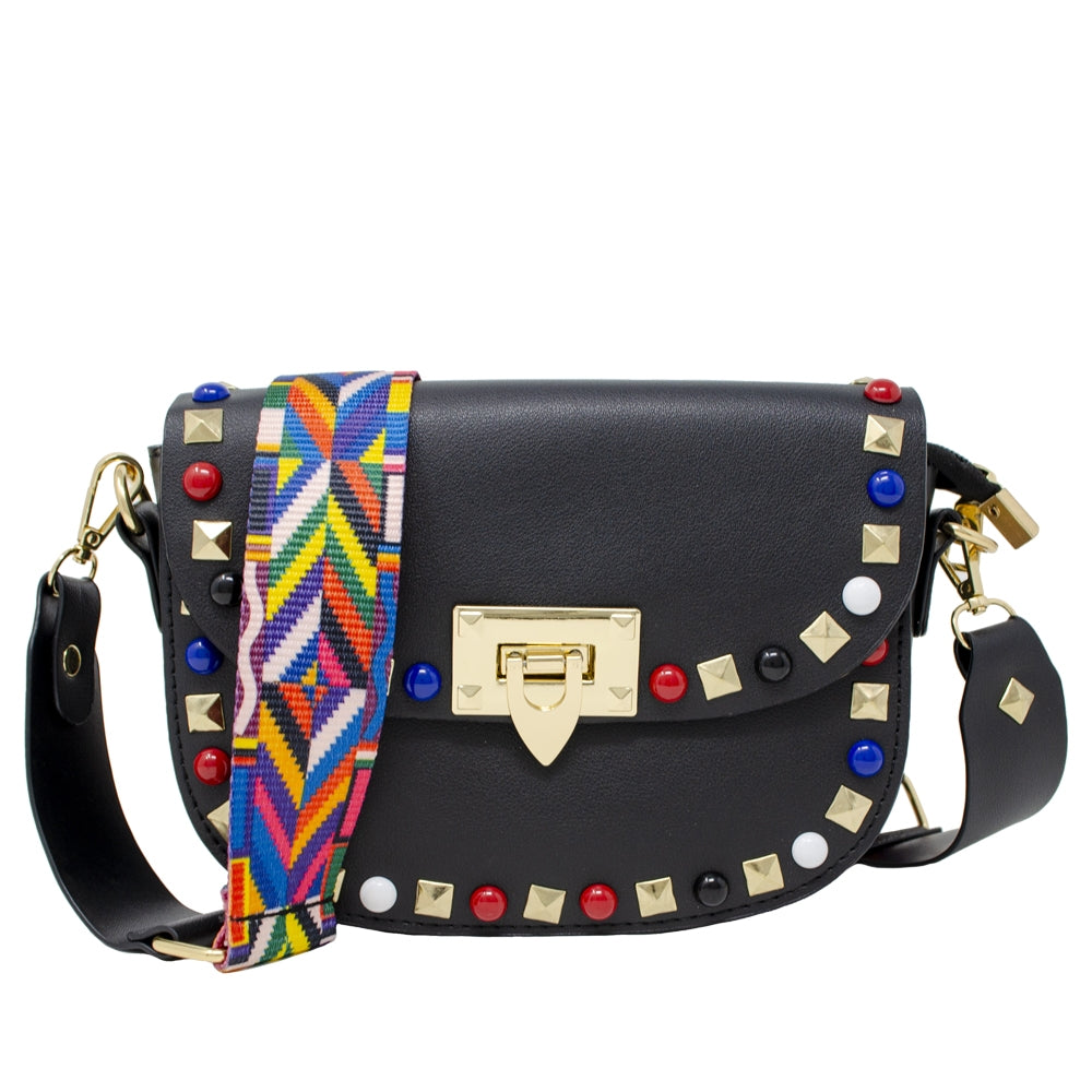 rockstar stud crossbody handbag